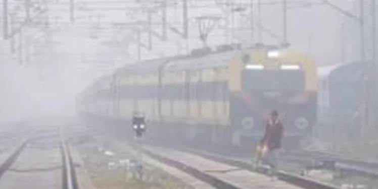 Severe Cold and Dense Fog Disrupts Train Services in Delhi and North India, Visibility Plummets.