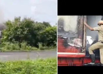 Fire Erupts in Engine of Siliguri-Malda DEMU Train at Gaisal Station, Causing Panic Among Passengers and Disruption of Service.