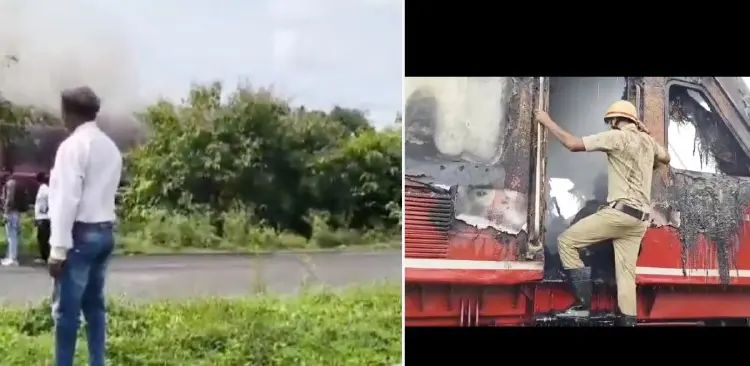 Fire Erupts in Engine of Siliguri-Malda DEMU Train at Gaisal Station, Causing Panic Among Passengers and Disruption of Service.