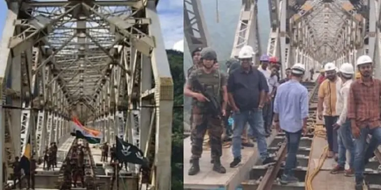 Indian Army's Gorkha Rifles Successfully Complete World's Highest Railway Pier Bridge, Symbolizing National Development and Civil-Military Collaboration in Manipur.